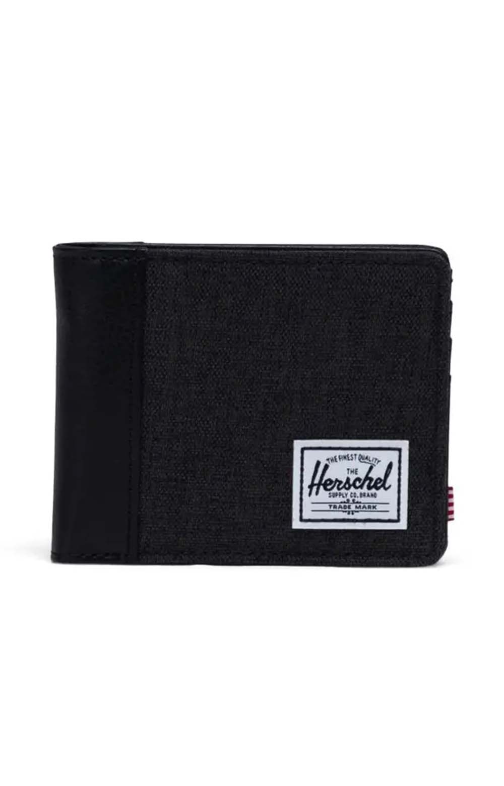 Herschel Hank II RFID Blocking Bi-Fold Wallet - Black Crosshatch/Black | Moose Limited